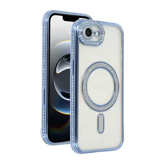 Apple iPhone 16E Uyumlu Joke Simli Magneticsafe Kılıf - Mavi