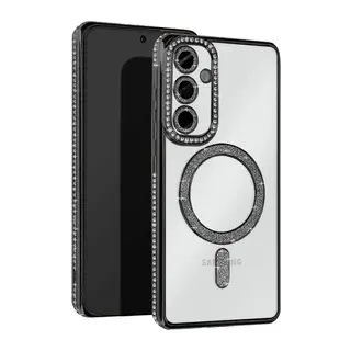 Samsung Galaxy S25 Uyumlu Edge Joke Simli Magneticsafe Kılıf - Siyah