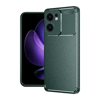 Oppo Reno 13F Uyumlu Kılıf Auto Focus Karbon Kapak - Koyu Yeşil