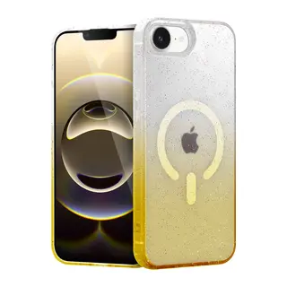 Apple iPhone 16E Uyumlu Pummel Shiny Magsafe Kapak - Gold