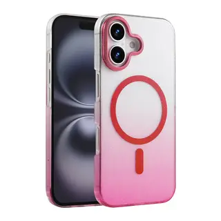 Apple iPhone 16 Plus Uyumlu Glossy Magsafe Kapak - Pembe