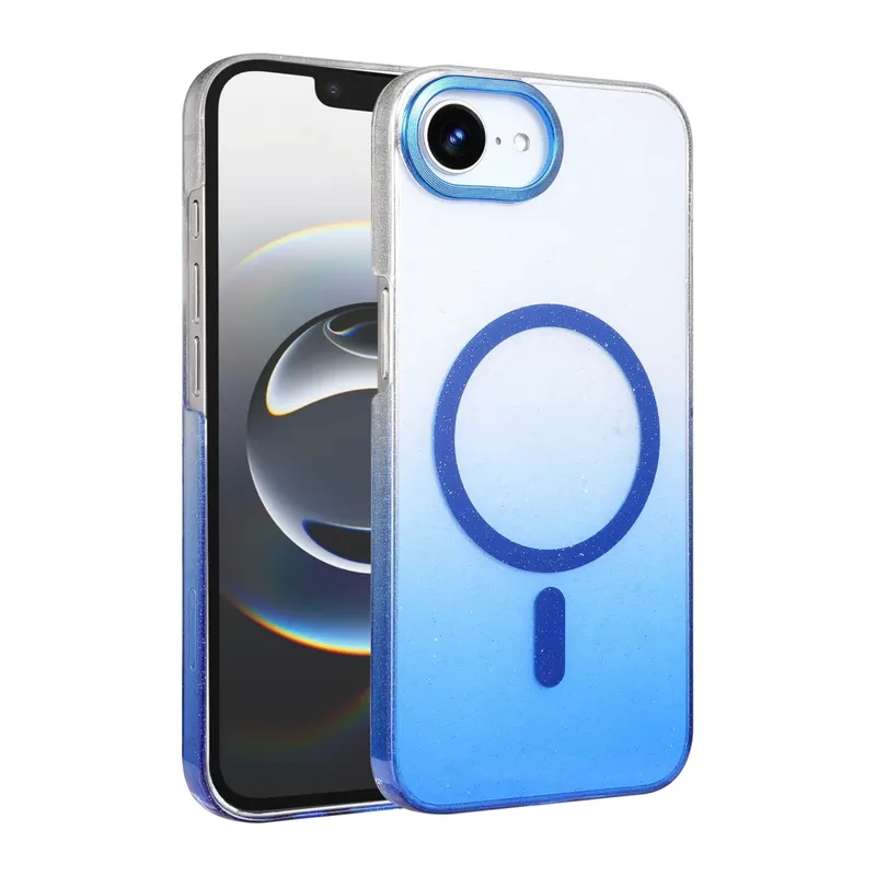 Apple iPhone 16E Uyumlu Glossy Magsafe Kapak - Mavi