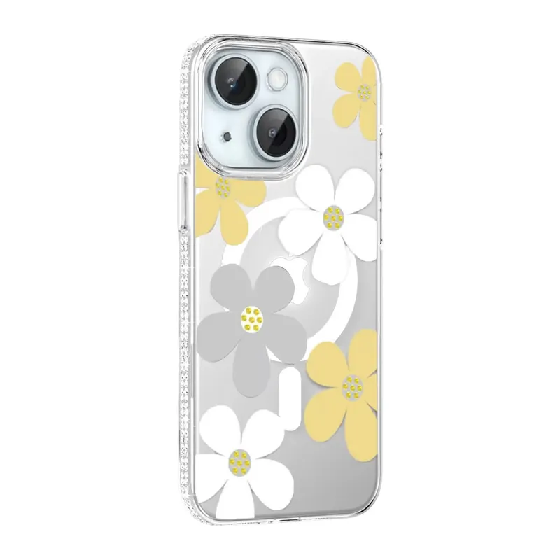 Joko Apple iPhone 14 Uyumlu Floral Magsafe Kapak - Sarı