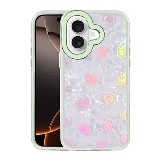 Apple iPhone 16 Uyumlu Lumi Desenli Kapak - Yeşil