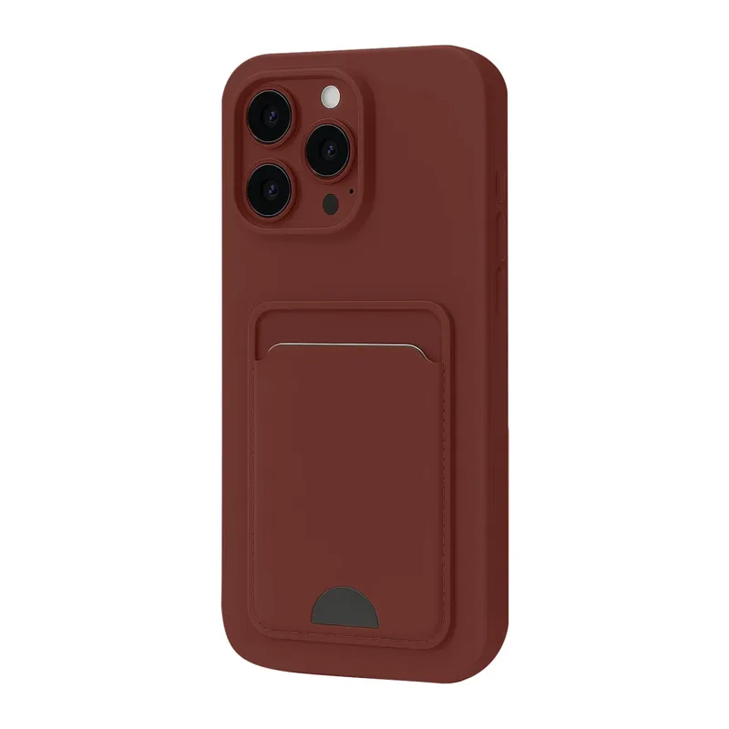 Apple iPhone 16 Pro Uyumlu Kılıf Kelvin Kartvizitli Silikon - Bordo