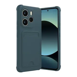 Xiaomi Redmi Note 14 4G Uyumlu Kelvin Kartvizitli Silikon - Koyu Yeşil