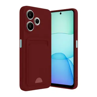 Xiaomi Redmi 13 4G Uyumlu Kılıf Kelvin Kartvizitli Silikon - Bordo