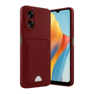 Oppo A38 Uyumlu Kılıf Kelvin Kartvizitli Silikon - Bordo