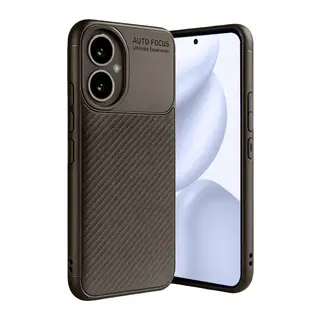 Honor 400 Uyumlu Kılıf Auto Focus Karbon Kapak - Kahverengi