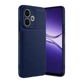 Oppo A5 Pro 4G Uyumlu Kılıf Auto Focus Karbon Kapak - Lacivert