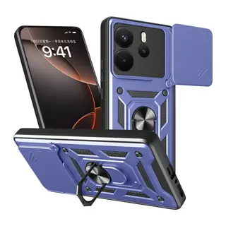 Xiaomi Redmi Note 14 4G Uyumlu Pars Lens Yüzüklü Silikon - Lacivert