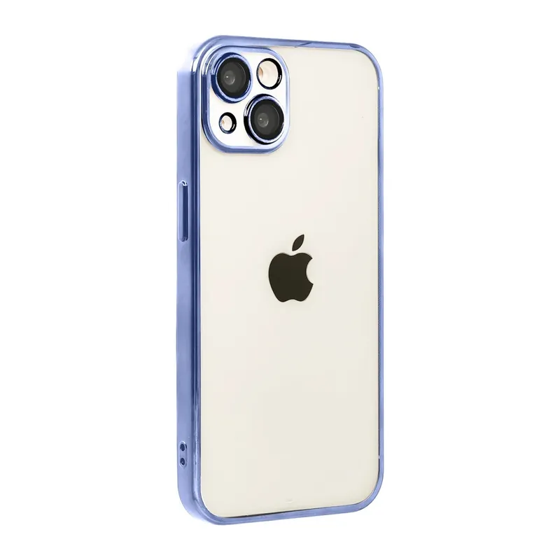 Apple iPhone 15 Uyumlu Lensli Silikon - Açık Mavi