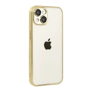 Apple iPhone 15 Uyumlu Lensli Silikon - Gold