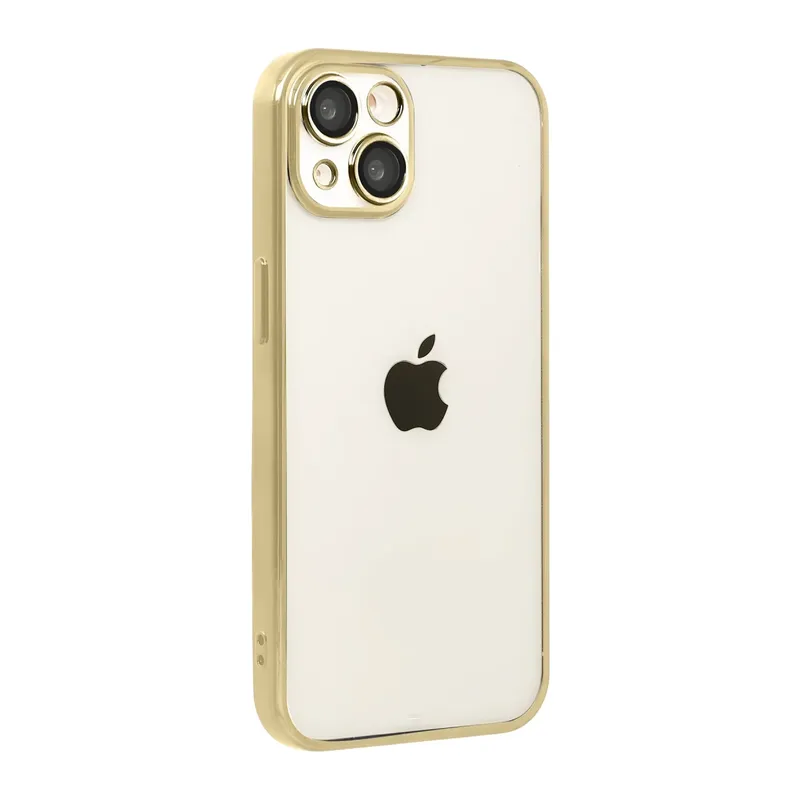 Apple iPhone 15 Uyumlu Lensli Silikon - Gold