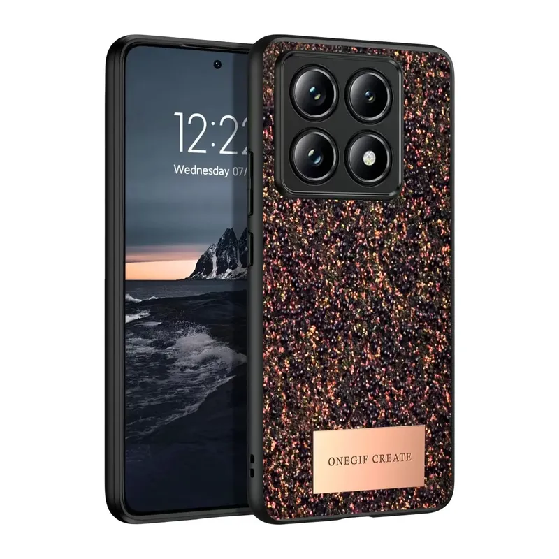 Onegif Xiaomi Mi 14T Pro Uyumlu Bright Simli Kapak - Derin Mor