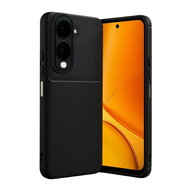 Vivo Y29S Uyumlu Auto Focus Karbon Kapak - Siyah