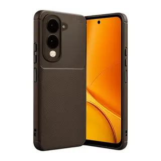 Vivo Y29S Uyumlu Auto Focus Karbon Kapak - Kahverengi