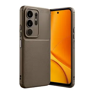 Vivo Y29 4G Uyumlu Auto Focus Karbon Kapak - Kahverengi