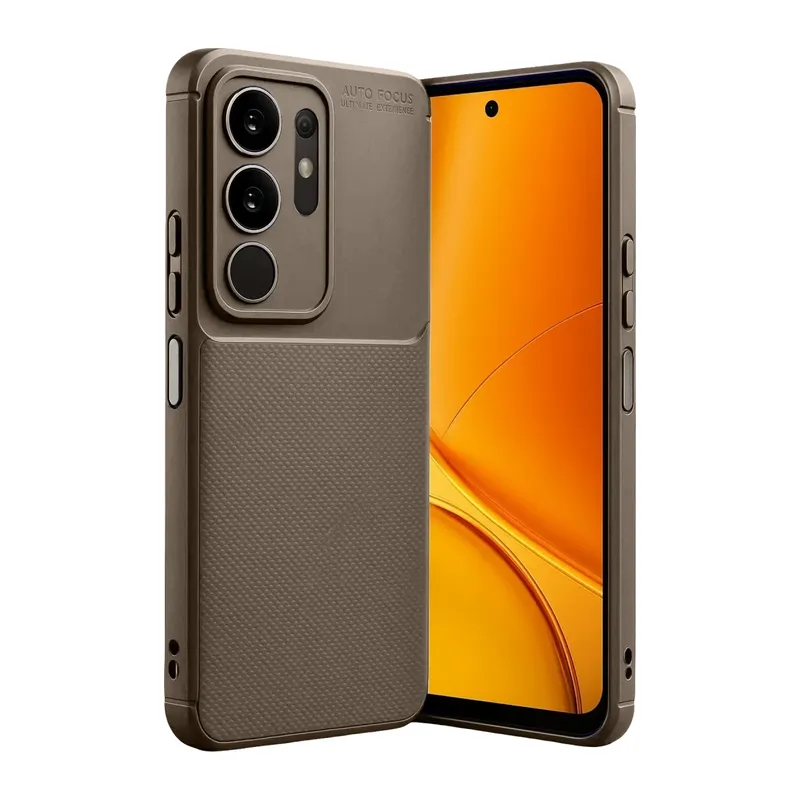 Vivo Y29 4G Uyumlu Auto Focus Karbon Kapak - Kahverengi
