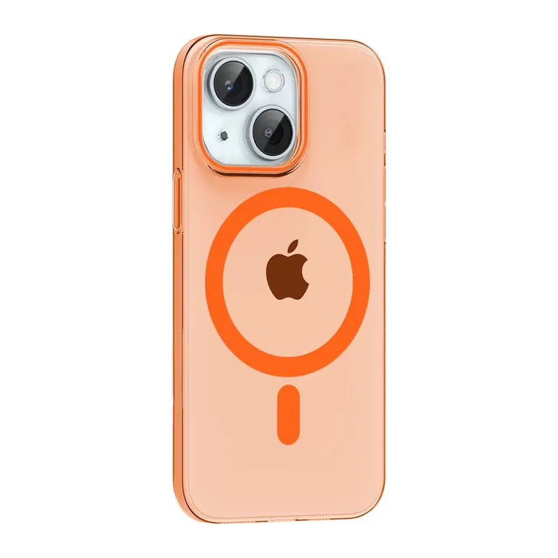 Joko Apple iPhone 14 Uyumlu PC Blank Magsafe Kapak - Turuncu