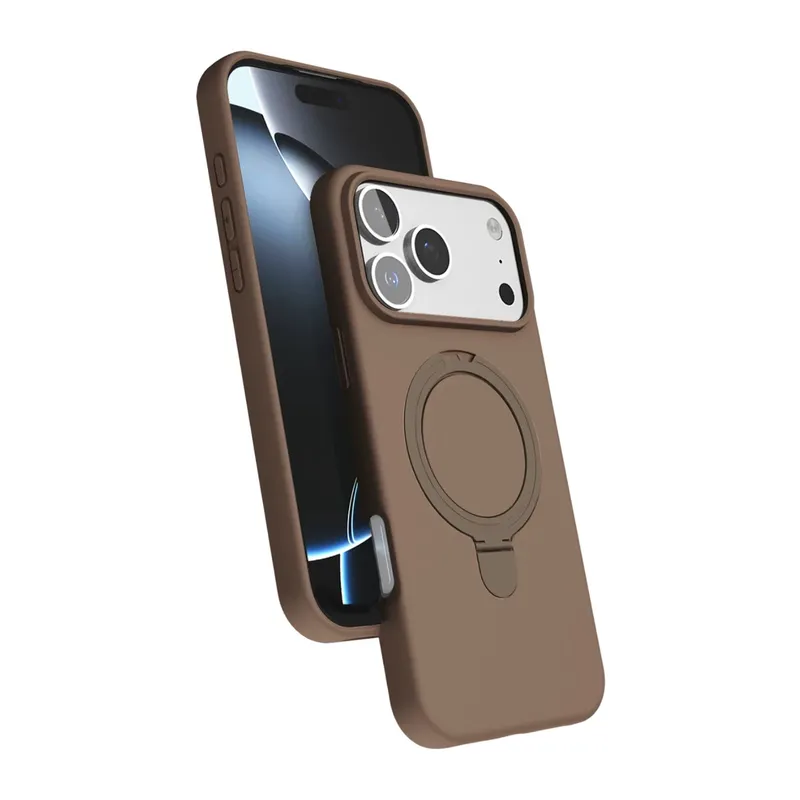 Apple iPhone 17 Pro Max Uyumlu Regal Magsafe Standlı Kapak - Çöl Titanyum