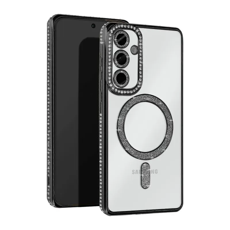 Samsung Galaxy A25 5G Uyumlu Joke Simli Magneticsafe Kılıf - Siyah