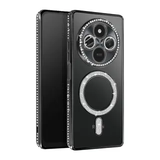 Xiaomi Redmi 14C Uyumlu Joke Simli Magneticsafe Kılıf - Siyah