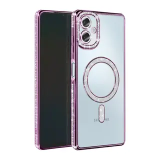 Samsung Galaxy A06 Uyumlu Joke Simli Magneticsafe Kılıf - Derin Mor