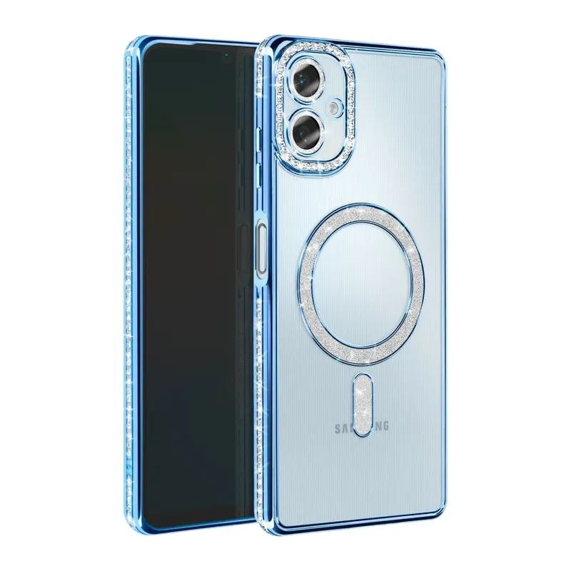 Samsung Galaxy A06 Uyumlu Joke Simli Magneticsafe Kılıf - Mavi