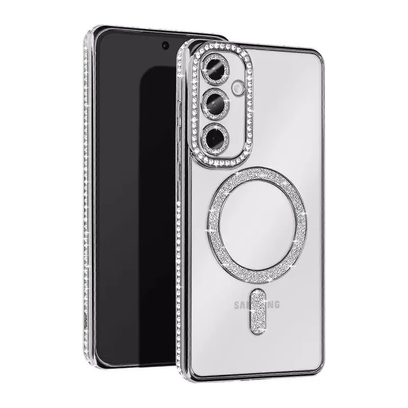 Samsung Galaxy A36 Uyumlu Joke Simli Magneticsafe Kılıf - Gümüş