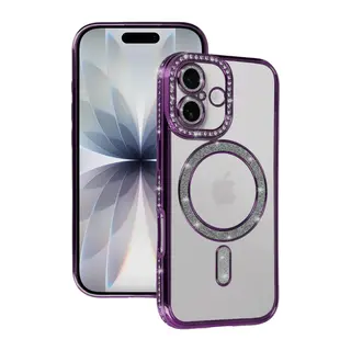 Apple iPhone 17 Uyumlu Joke Simli Magneticsafe Kılıf - Derin Mor