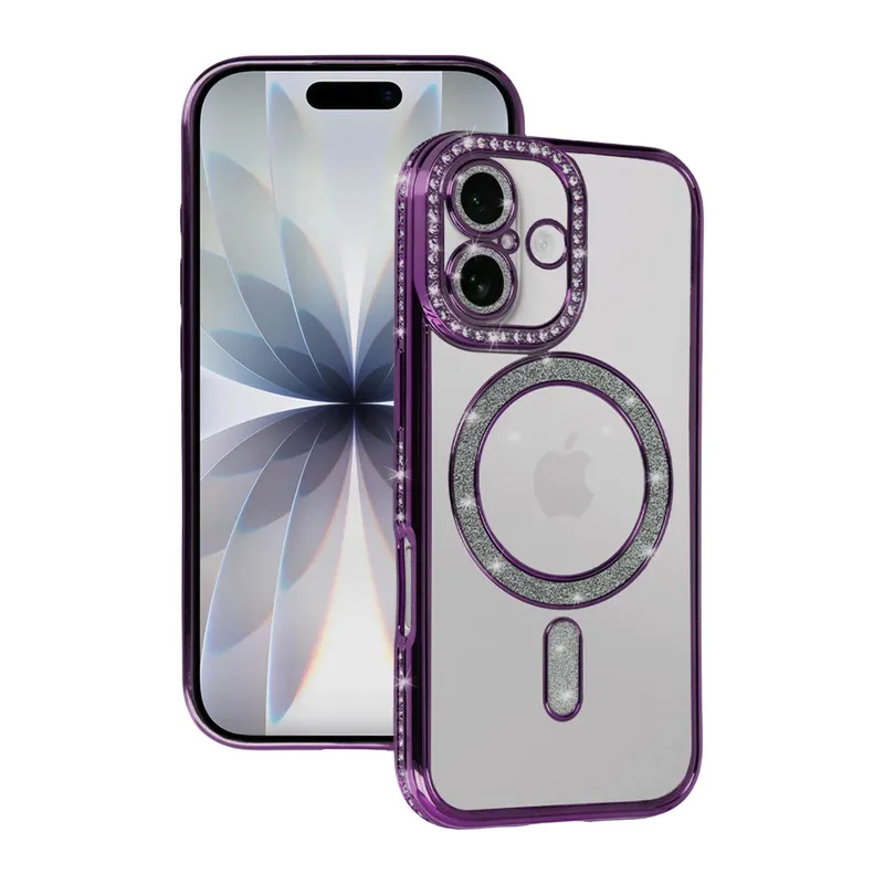 Apple iPhone 17 Uyumlu Joke Simli Magneticsafe Kılıf - Derin Mor