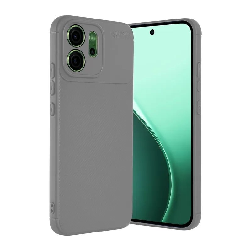 Oppo Reno 14F Uyumlu Auto Focus Karbon Kapak - Gri