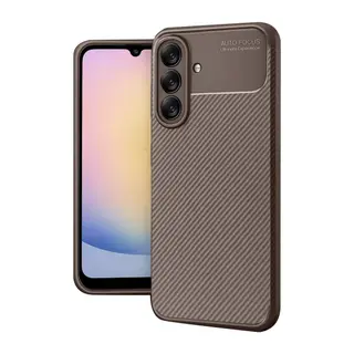 Samsung Galaxy A17 5G Uyumlu Auto Focus Karbon Kapak - Kahverengi