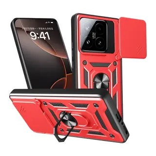 Xiaomi Mi 15T Uyumlu Pars Lens Yüzüklü Silikon - Kırmızı