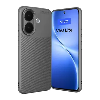 Vivo V60 Lite Uyumlu Auto Focus Karbon Kapak - Gri