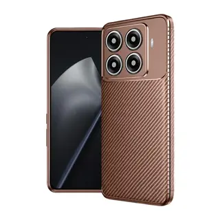 Xiaomi Mi 15T Pro Uyumlu Auto Focus Karbon Kapak - Kahverengi