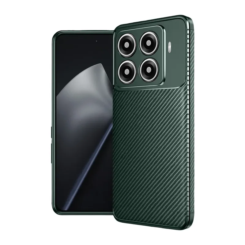 Xiaomi Mi 15T Pro Uyumlu Auto Focus Karbon Kapak - Koyu Yeşil