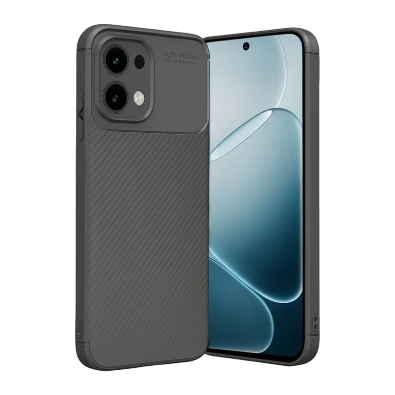 Oppo A6 Pro 4G Uyumlu Auto Focus Karbon Kapak - Gri