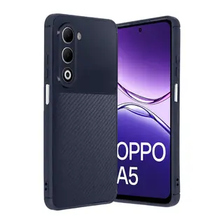 Oppo A5 4G Uyumlu Auto Focus Karbon Kapak - Lacivert