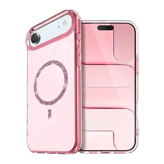 Apple iPhone 17 Uyumlu Air Uyumlu Live Diamond Magsafe Kapak - Pembe