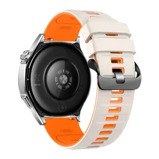 Apple Watch Ultra 49mm Uyumlu Minoc Kordon - Beyaz-Turuncu