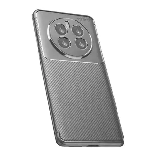 Realme 12 Pro Plus Uyumlu Kılıf Auto Focus Karbon Kapak - Gri