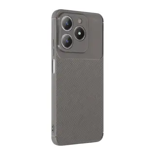 Realme C61 Uyumlu Kılıf Auto Focus Karbon Kapak - Gri