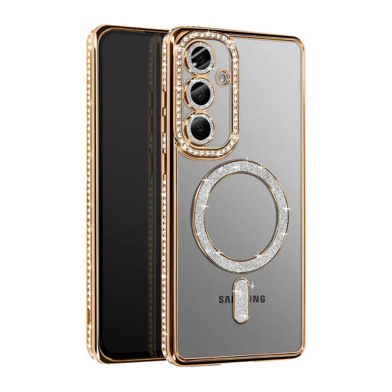 Galaxy A37 5G Uyumlu Joke Simli Magneticsafe Kılıf - Gold