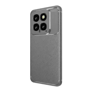 Xiaomi Mi 14T Uyumlu Kılıf Auto Focus Karbon Kapak - Gri