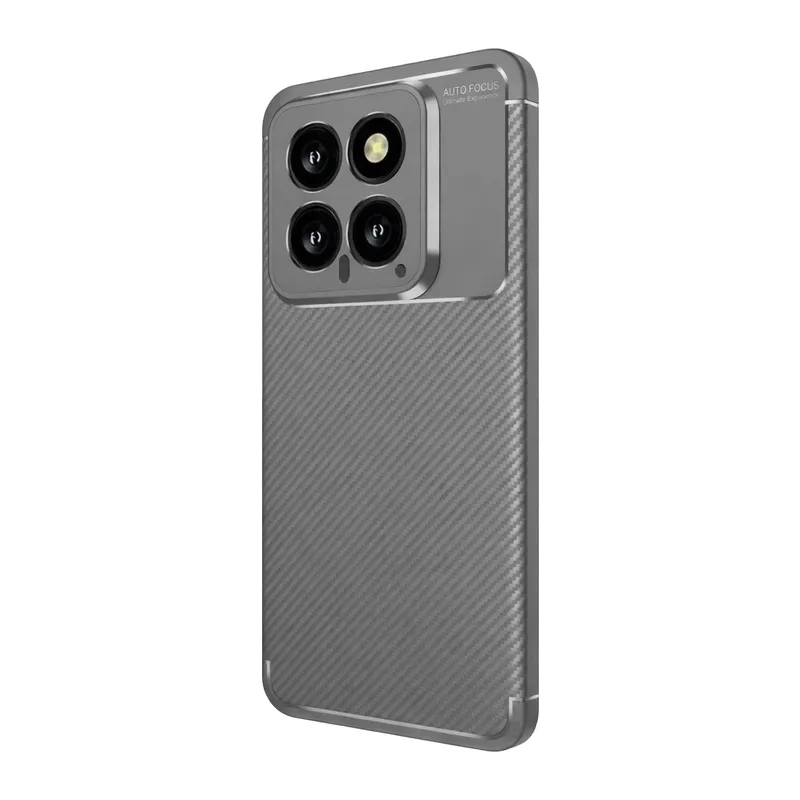 Xiaomi Mi 14T Uyumlu Kılıf Auto Focus Karbon Kapak - Gri