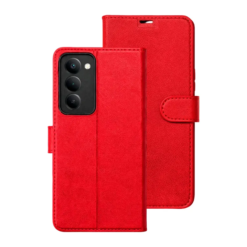 Xiaomi Redmi 15 5G Uyumlu Trend S Plus Kapaklı Kılıf - Kırmızı