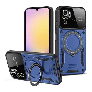 Xiaomi Redmi Note 10S Uyumlu Kılıf Joy Lens Standlı Kapak - Lacivert