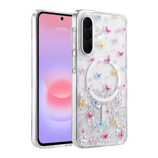 Onegif Samsung Galaxy A56 Uyumlu Misk Simli Magsafe Kapak - Desen 4